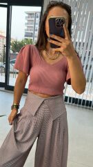 İspanyol Kol Gül Kurusu Triko