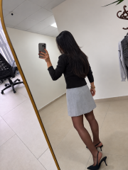 Nn 4558 Kendinden Kemerli Siyah Hırka