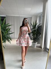 Bb 30083 Pembe Güllü Elbise