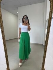 MZ 23057 Yeşil Yırtmaçlı Crep Pantolon