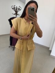 La 5839 Marka Model Hardal Tensel Elbise