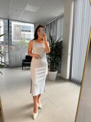 Sg Gri Melanj Fitilli Kalem Elbise