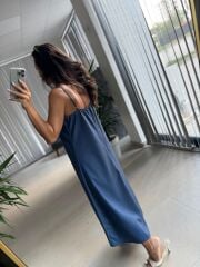 Bb 30211 Mavi Askılı Elbise