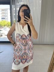 White color transition crepe dress