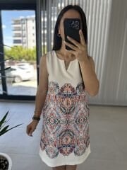 White color transition crepe dress