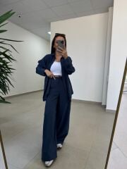 Art 4017 İndigo Bel Büzgülü Tensel İkili Takım