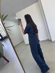 Art 4017 İndigo Bel Büzgülü Tensel İkili Takım