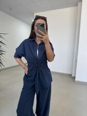 Art 4017 İndigo Bel Büzgülü Tensel İkili Takım