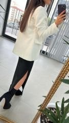 Cream Tweed Jacket with Gold Buttons