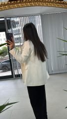 Cream Tweed Jacket with Gold Buttons
