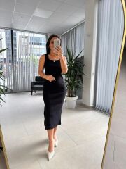 Sg Siyah Fitilli Kalem Elbise