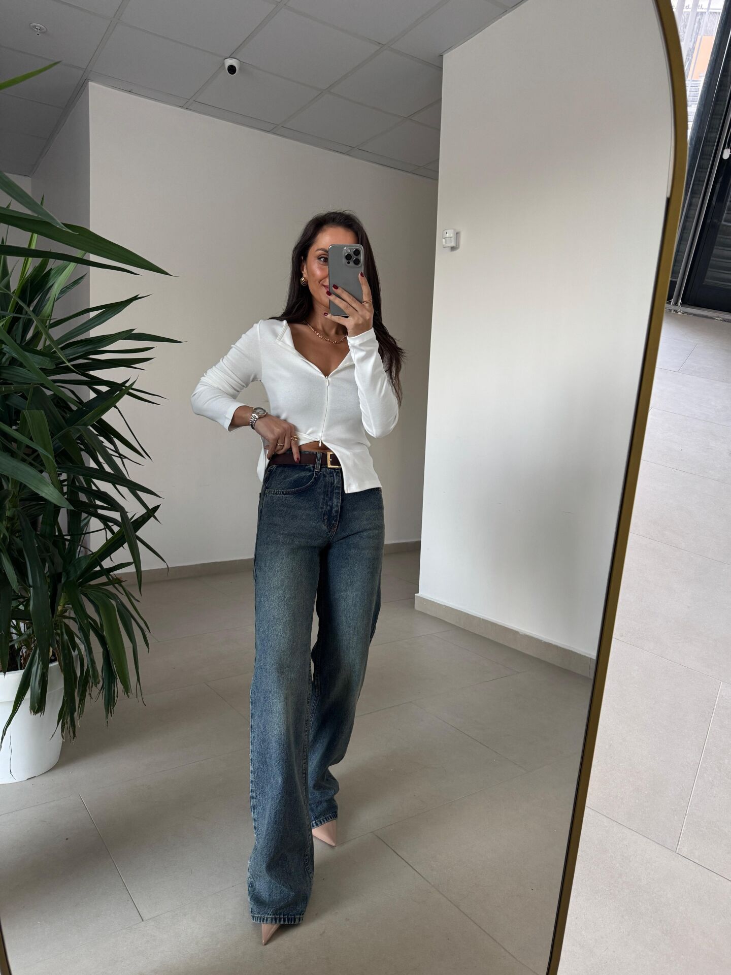 Spt 488 Wide Leg Yıkamalı Yeşil Tint Pantolon