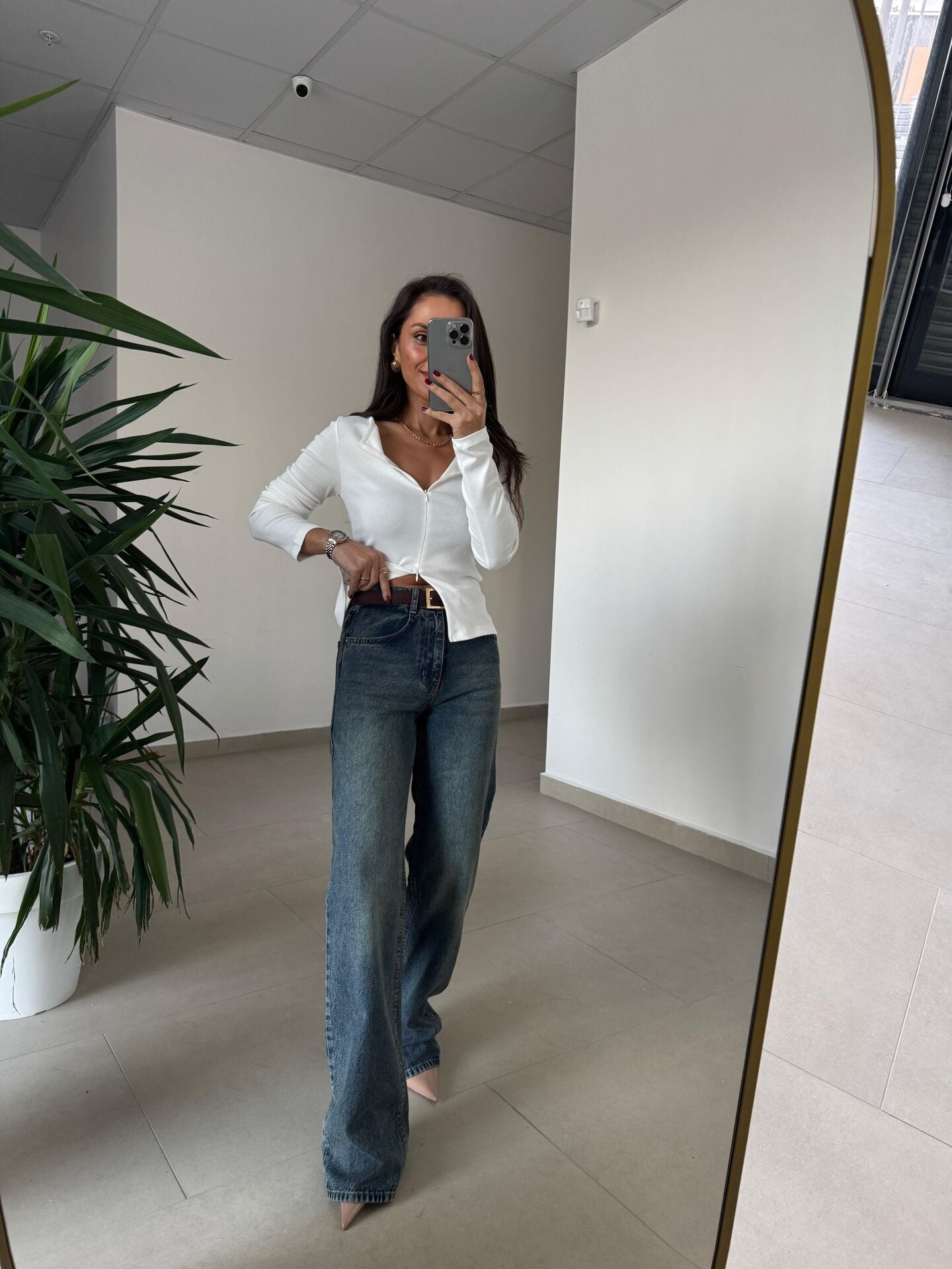 Spt 488 Wide Leg Yıkamalı Yeşil Tint Pantolon