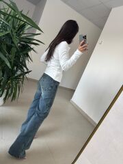 Spt 488 Wide Leg Yıkamalı Yeşil Tint Pantolon