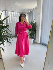 Dr 8059 Pembe Tensel Gömlek Elbise