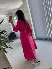 Dr 8059 Pembe Tensel Gömlek Elbise