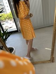 Moroccan yellow dotted dress