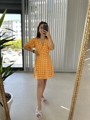 Moroccan yellow dotted dress