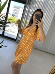 Moroccan yellow dotted dress