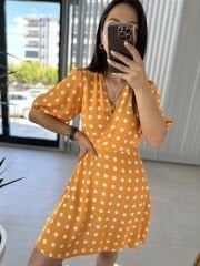 Moroccan yellow dotted dress