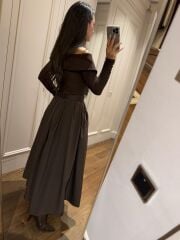 Mz 22402 Acı Kahve Poplin Etek