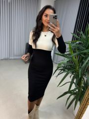 Ms Cream Soft Pencil Dress