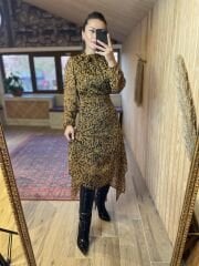 Mng yellow scarf dress