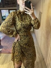 Mng yellow scarf dress