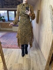 Mng yellow scarf dress