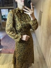 Mng yellow scarf dress