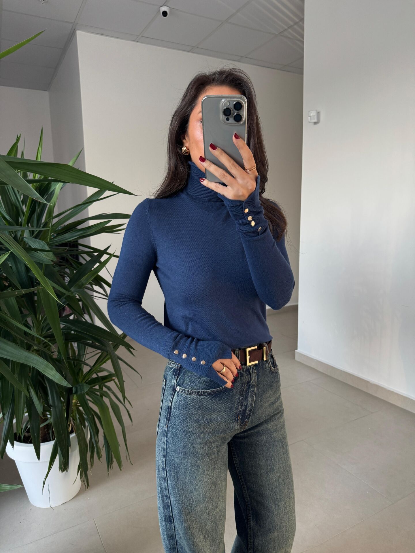 Dv 1268 Droplu Balıkçı İndigo Kazak