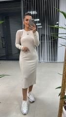 Ms Mink Slit Soft Dress