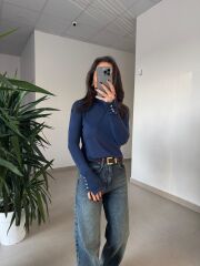 Dv 1268 Droplu Balıkçı İndigo Kazak