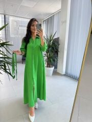 Dr 8059 Yeşil Tensel Gömlek Elbise