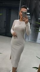 Ms Mink Slit Soft Dress