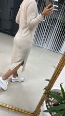 Ms Vizon Yırtmaçlı Yumoş Elbise