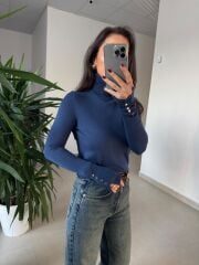 Dv 1268 Droplu Balıkçı İndigo Kazak