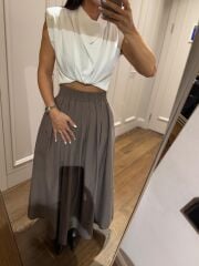 Mz 22402 Vizon Poplin Etek