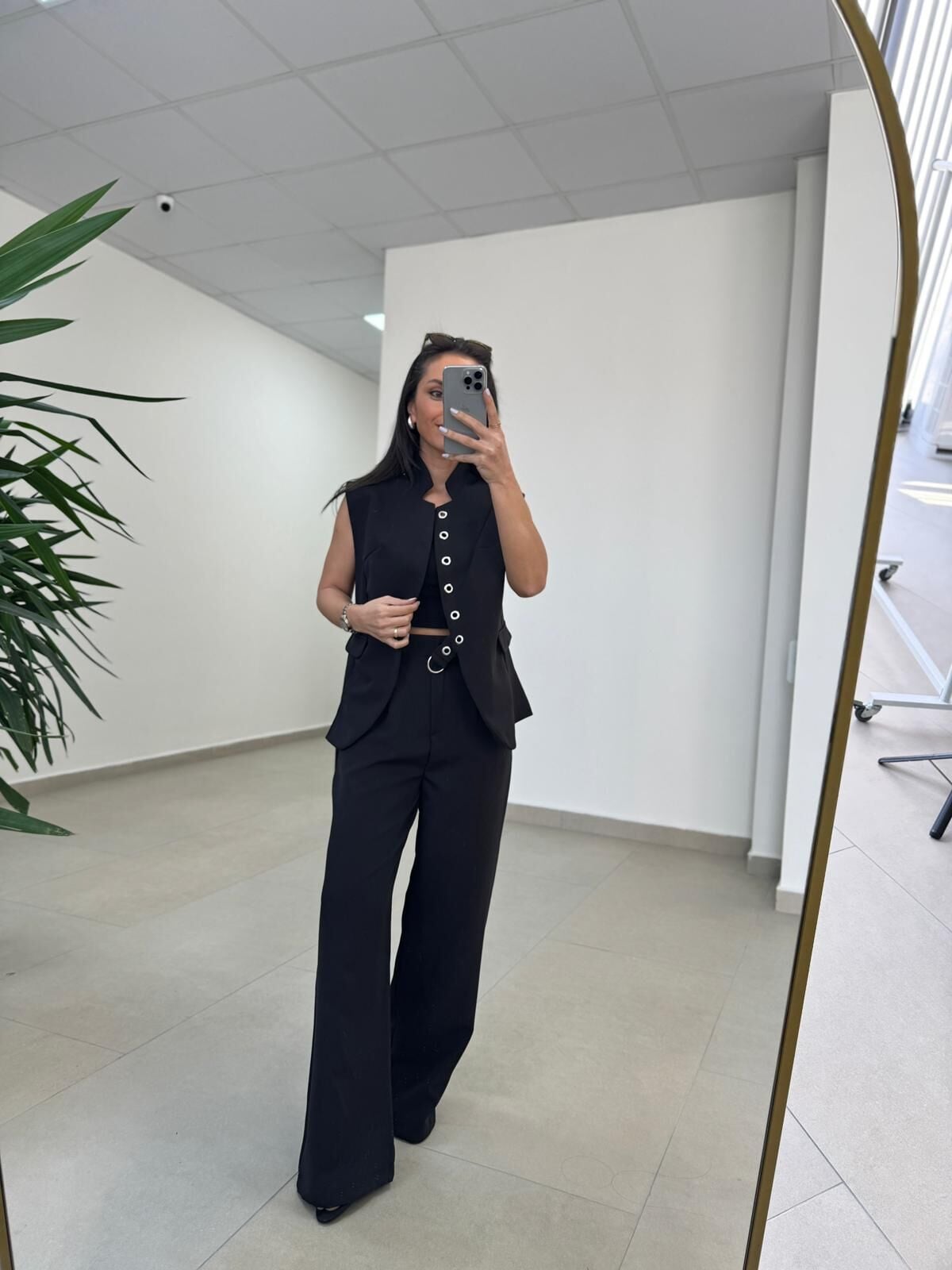 Art 4003 Kuş Gözü Yelekli Siyah Takım