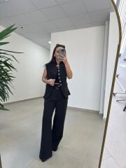 Art 4003 Kuş Gözü Yelekli Siyah Takım