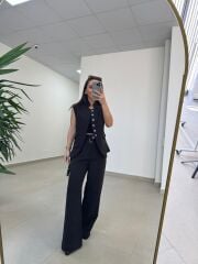 Art 4003 Kuş Gözü Yelekli Siyah Takım