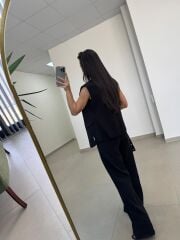 Art 4003 Kuş Gözü Yelekli Siyah Takım