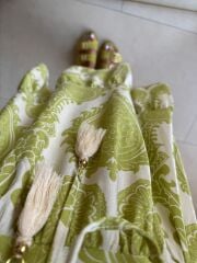 Bb 30195 Bohem Olive Floş Keten Elbise