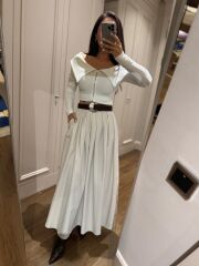 Mz 22402 Taş Poplin Etek