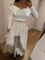 Mz 22402 Taş Poplin Etek