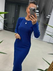 Ms Saks Yırtmaçlı Yumoş Elbise