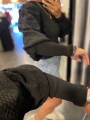orj brand black watermelon sleeve blouse