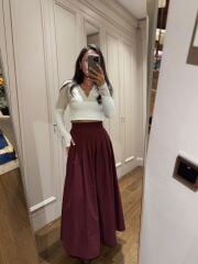 Mz 22402 Bordo Poplin Etek