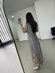 Bb 28972 Yaka Yıldız Detaylı Leopar Elbise