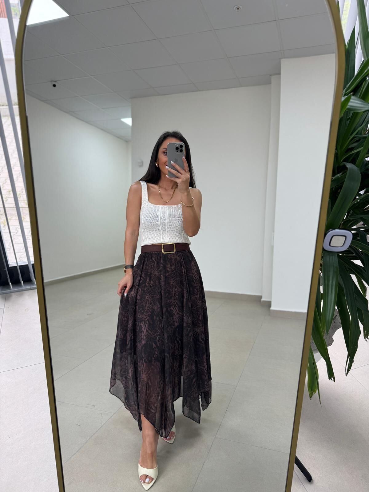 Mz 22785 Şifon Leo Desen Etek